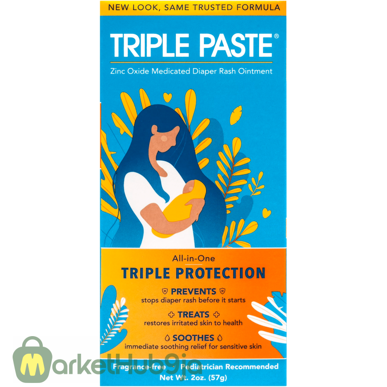 Triple Paste Medicated Ointment for Diaper Rash, 2 oz Tube