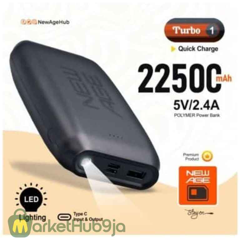 New Age 22500mAH Power Bank – Fast Charge, Dual Output, LED Display