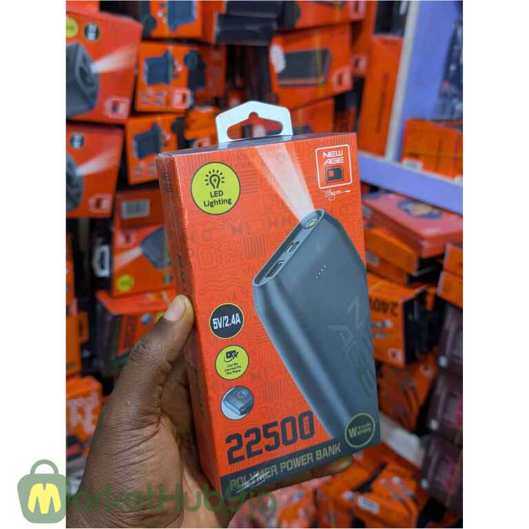 New Age 22500mAH Power Bank – Fast Charge, Dual Output, LED Display