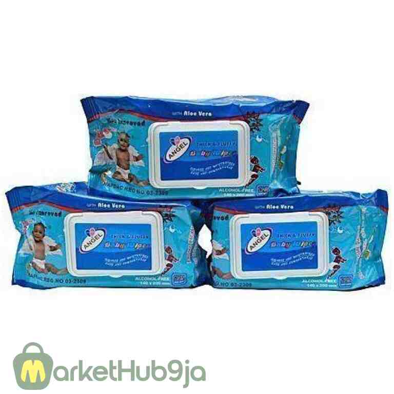 Little Angel Thick & Fluffy Baby Wipes - 375 Count (125 Count X 3) - Gentle & Moisturizing