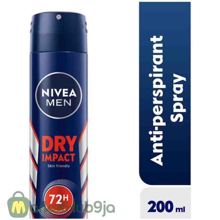 NIVEA Men Dry Impact Anti-Perspirant Spray - 72h Protection, 200ml