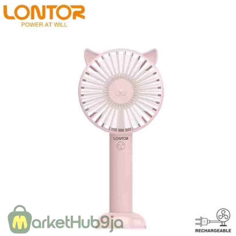 Lontor 4'' Rechargeable Mini Standing/Hand Fan - Portable Lithium Battery Fan