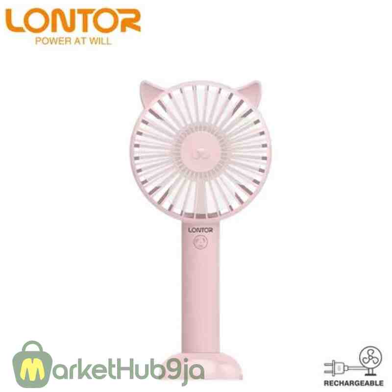 Lontor 4'' Rechargeable Mini Standing/Hand Fan - Portable Lithium Battery Fan