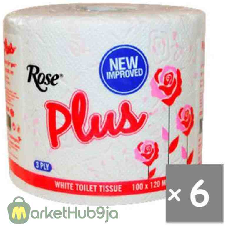 Rose Plus Premium Tissue - 6 Rolls: Soft, Strong & Absorbent