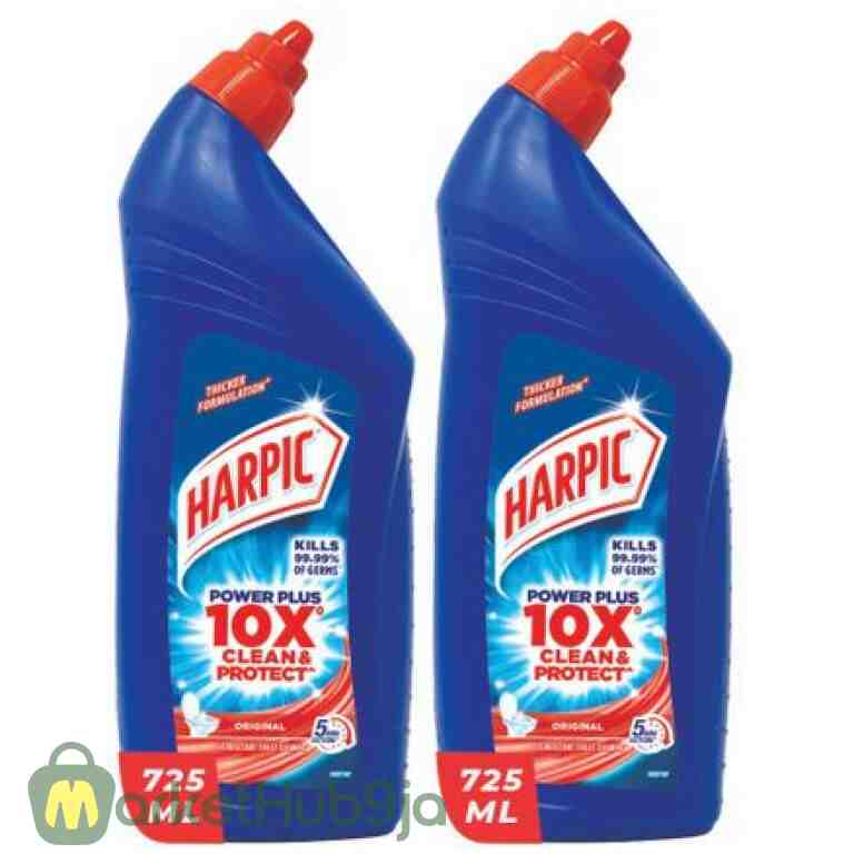 Harpic Power Plus Toilet Cleaner 725ml - Twin Pack | Kills 99.9% Germs