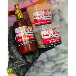 VIP Yellow Tone Body Set – Natural Lotion, Scrub & Soap (By Enny's Naturals)