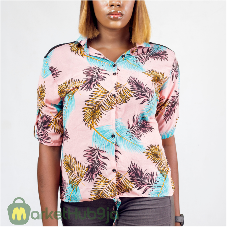 Peach Hawaii Beach Chiffon Top - Lightweight Summer Blouse