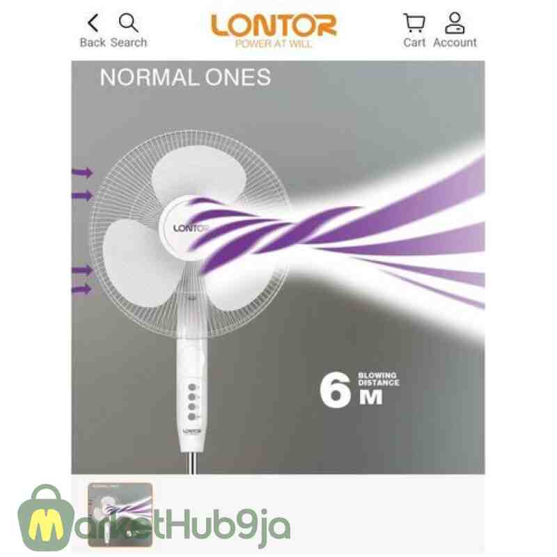 Lontor CFA023-16 AC Fan - Powerful Cooling, Non-Rechargeable - Image 2