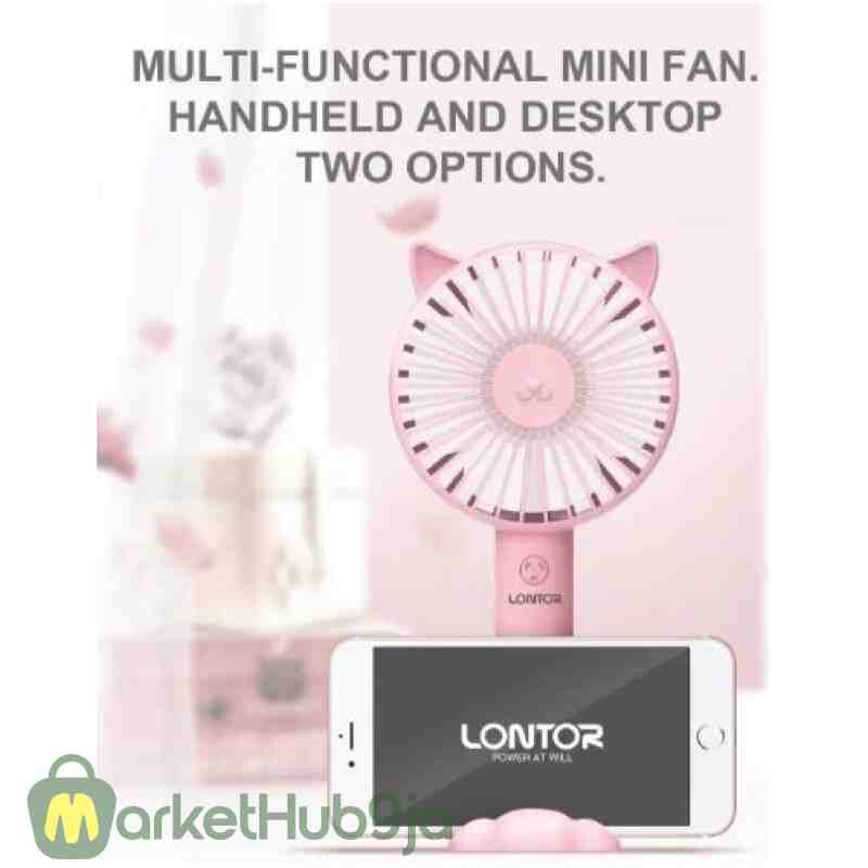 Lontor 4'' Rechargeable Mini Standing/Hand Fan - Portable Lithium Battery Fan - Image 3