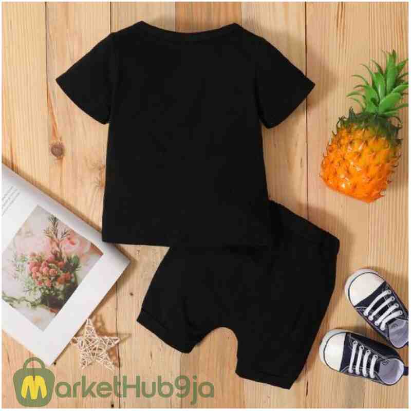 MINI BOSS Baby Boys Summer Clothes Set - Short Sleeve Top & Ripped Shorts (0-3 Years) - Image 4