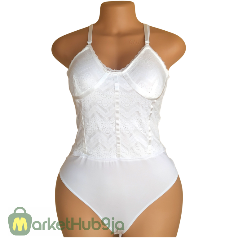 PrettyLittleThing Off White Lingerie Bodysuit - Elegant Lace & Comfortable Fit